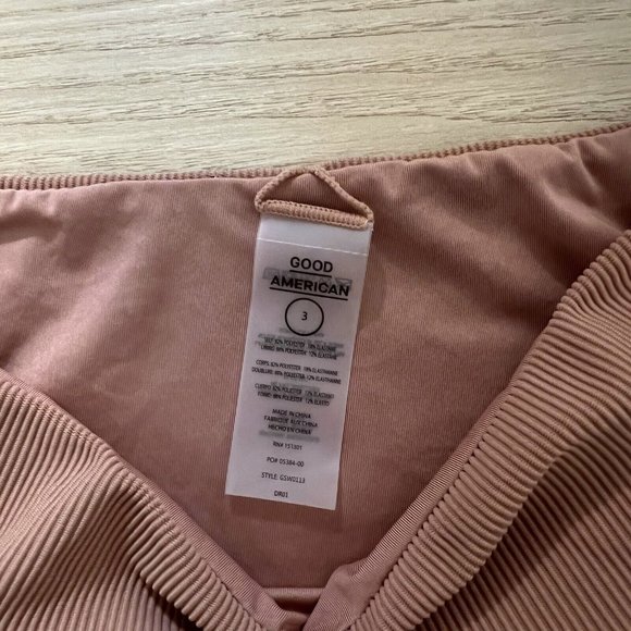 Good American Ribbed Better Bikini Cheeky Bottoms Size 3 Large Desert Rose Pink - Picture 7 of 8